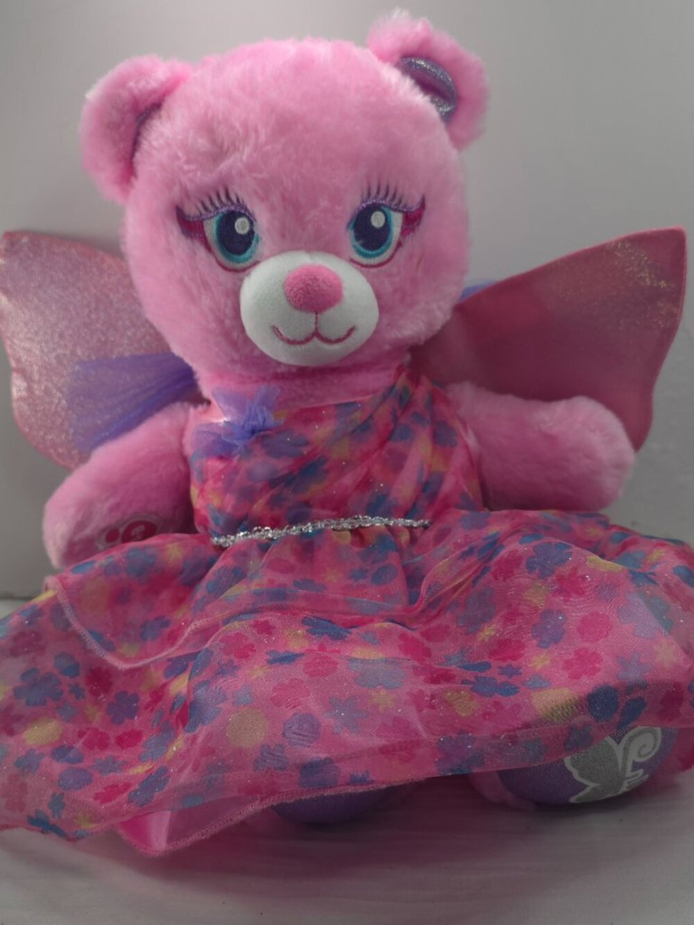 Build a Bear Pink Fairy Bear Beary Fairy Friends Plush Wings Dress